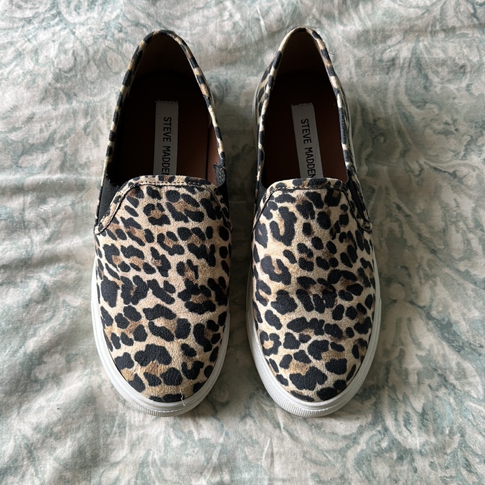 Steve Madden cheetah slip on loafers